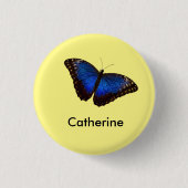 Blue Morpho Butterfly gepersonaliseerd Ronde Button 3,2 Cm (Voorkant)