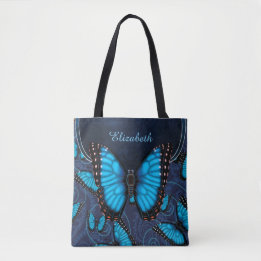 Blue Morpho Butterfly gepersonaliseerd Tote Bag