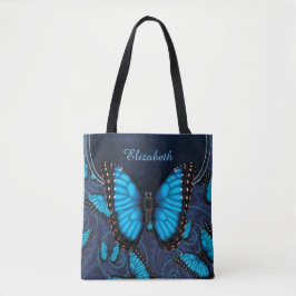 Blue Morpho Butterfly gepersonaliseerd Tote Bag