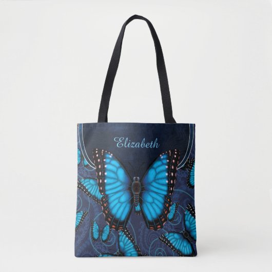 Blue Morpho Butterfly gepersonaliseerd Tote Bag (Voorkant)