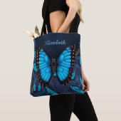 Blue Morpho Butterfly gepersonaliseerd Tote Bag (Dichtbij)