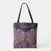Blue Morpho Butterfly gepersonaliseerd Tote Bag (Achterkant)