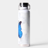 Blue Morpho Butterfly gepersonaliseerd Waterfles (Achterkant)