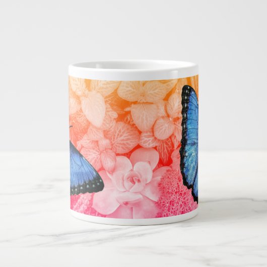 Blue Morpho Butterfly Grote Koffiekop (Voorkant)