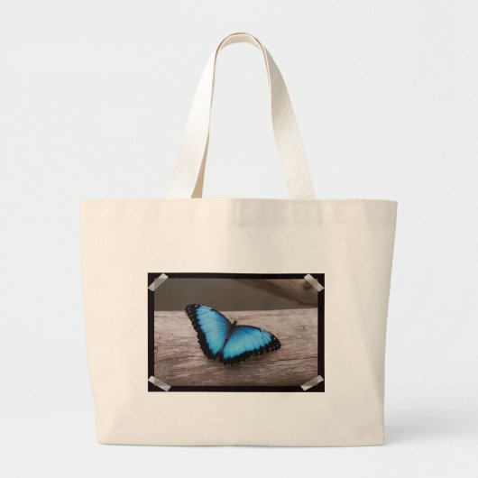 Blue Morpho Butterfly Grote Tote Bag (Voorkant)