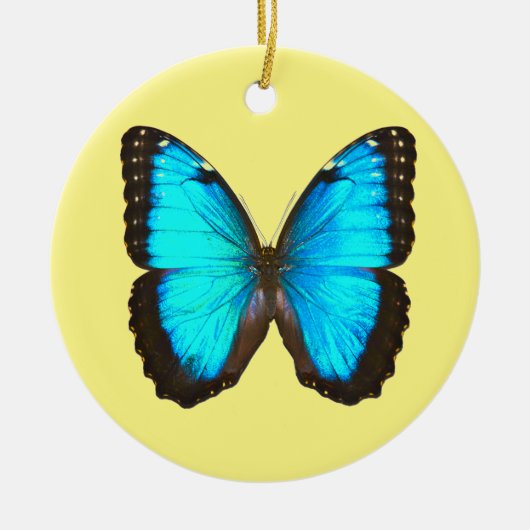 Blue Morpho Butterfly Keramisch Ornament (Voorkant)