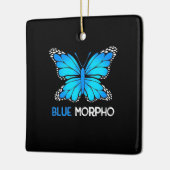 Blue Morpho Butterfly Keramisch Ornament (Links)