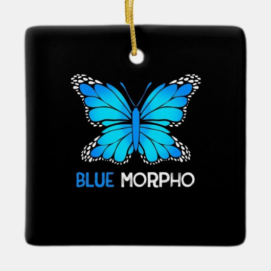 Blue Morpho Butterfly Keramisch Ornament (Voorkant)