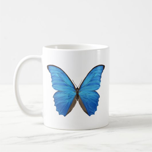 Blue Morpho Butterfly Koffiemok (Links)