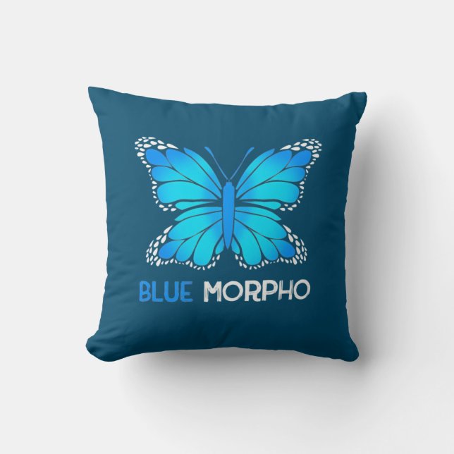 Blue Morpho Butterfly Kussen (Voorkant)