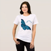Blue Morpho Butterfly Love Me Do Tri-Blend Shirt (Voorkant volledig)