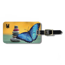 Blue Morpho Butterfly Monogram Naam Letter