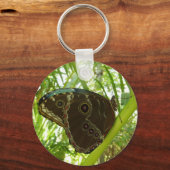 Blue Morpho Butterfly Natuur Fotografie Sleutelhanger (Voorkant)