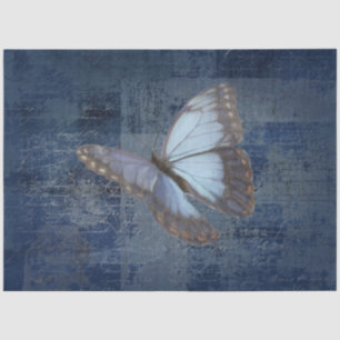 Blue Morpho Butterfly Navy Blue Ephemera ontkoppel Tissuepapier