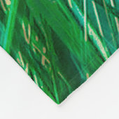 Blue Morpho Butterfly op Green Grass Fleece Deken (Hoek)