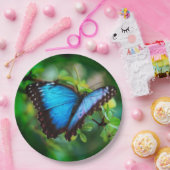 Blue Morpho Butterfly Papieren Bordje (Feest)