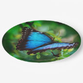 Blue Morpho Butterfly Papieren Bordje (Gekanteld)
