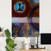 Blue Morpho Butterfly Poster (Thuiskantoor)