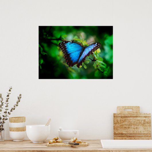 Blue Morpho Butterfly Poster (Keuken)