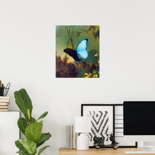 Blue Morpho Butterfly Poster (Thuiskantoor)