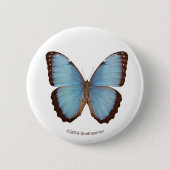 Blue Morpho Butterfly Ronde Button 5,7 Cm (Voorkant)