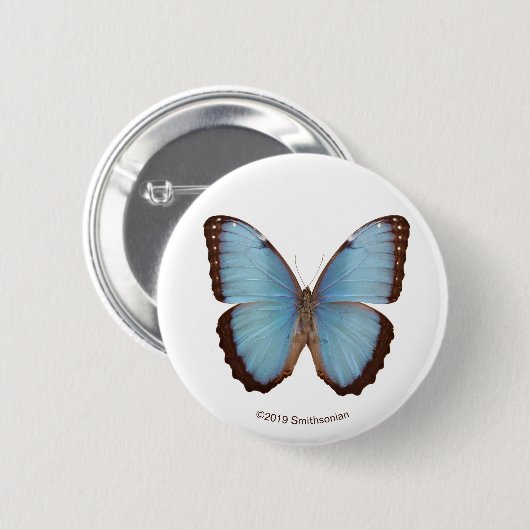 Blue Morpho Butterfly Ronde Button 5,7 Cm (Voorkant /achterkant)