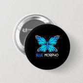 Blue Morpho Butterfly Ronde Button 5,7 Cm (Voorkant /achterkant)