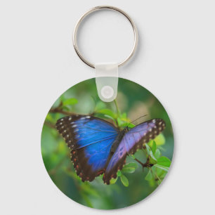 Blue Morpho Butterfly Sleutelhanger