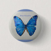Blue Morpho Butterfly Small Pin/Button Ronde Button 3,2 Cm (Voorkant)