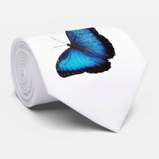 Blue Morpho Butterfly Stropdas (Opgerold)