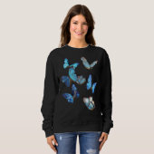 Blue Morpho Butterfly Swarmes Lepidoptera Entomolo Trui (Voorkant volledig)