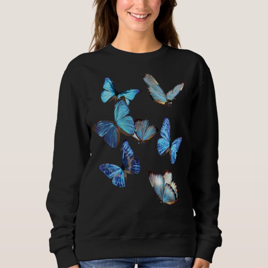 Blue Morpho Butterfly Swarmes Lepidoptera Entomolo Trui (Voorkant)