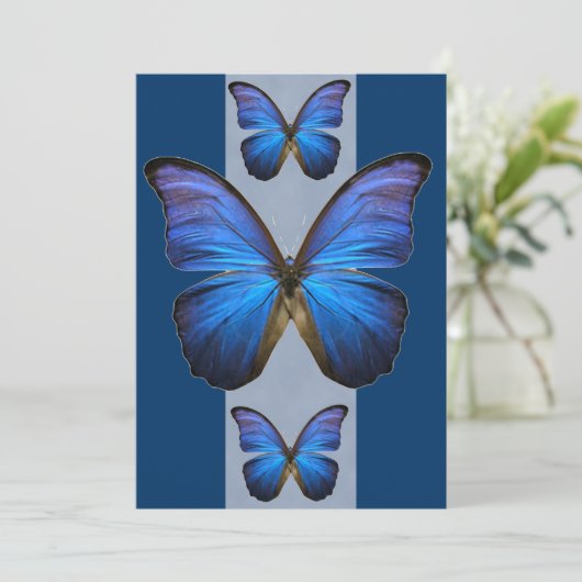 Blue Morpho Butterfly-uitnodigingen Kaart (Staand voorkant)