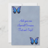 Blue Morpho Butterfly-uitnodigingen Kaart (Achterkant)