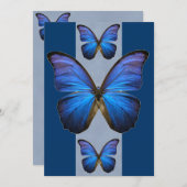 Blue Morpho Butterfly-uitnodigingen Kaart (Voorkant / Achterkant)