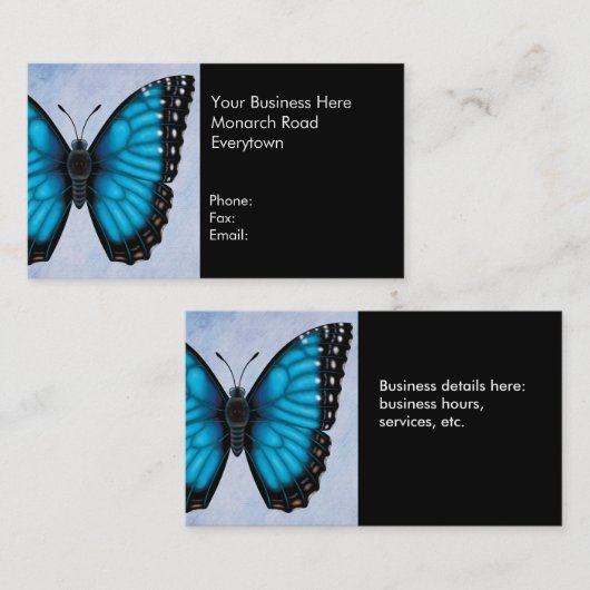 Blue Morpho Butterfly Visitekaartje (Voorkant / Achterkant)