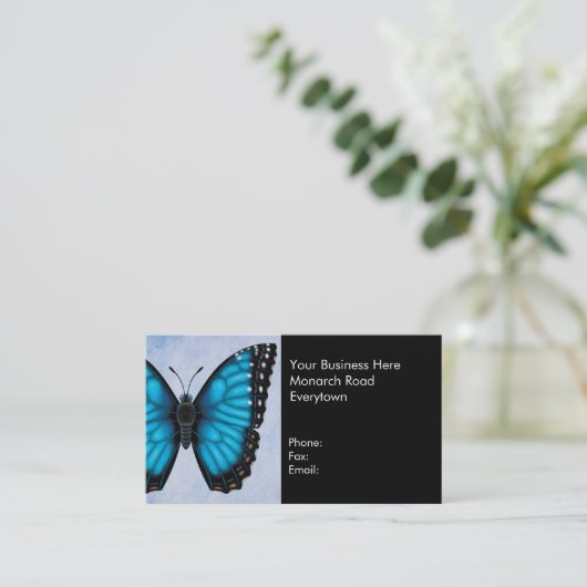 Blue Morpho Butterfly Visitekaartje (Staand voorkant)