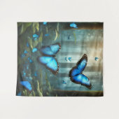 Blue Morpho Butterfly Wandkleed (Voorkant (horizontaal))