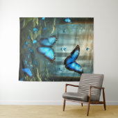 Blue Morpho Butterfly Wandkleed (In Situ (horizontaal))