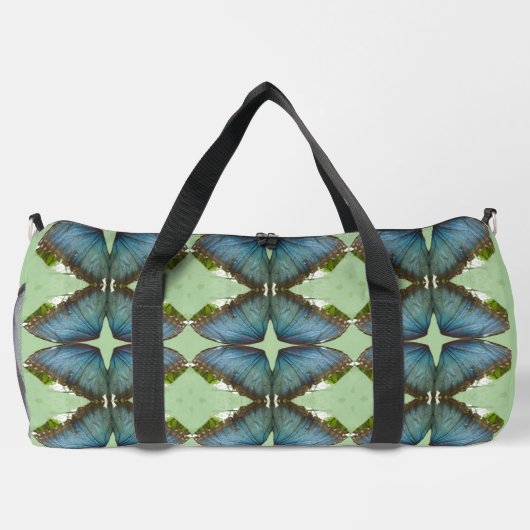 Blue Morpho Butterfly Wing Pattern Duffle Bag Plunjezak (Achterkant)