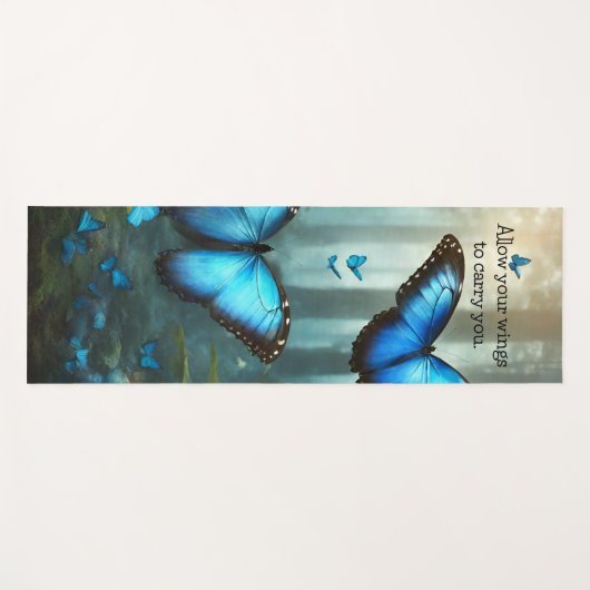 Blue Morpho Butterfly Yogamat (Voorkant (horizontaal))