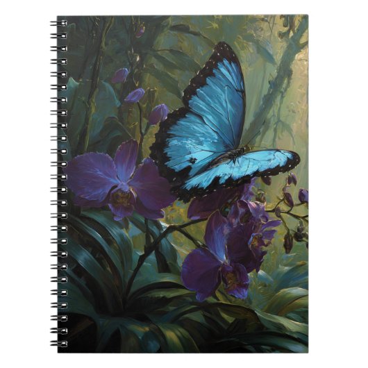 Blue Morpho Orchid Oerwoud Notitieboek (Voorkant)