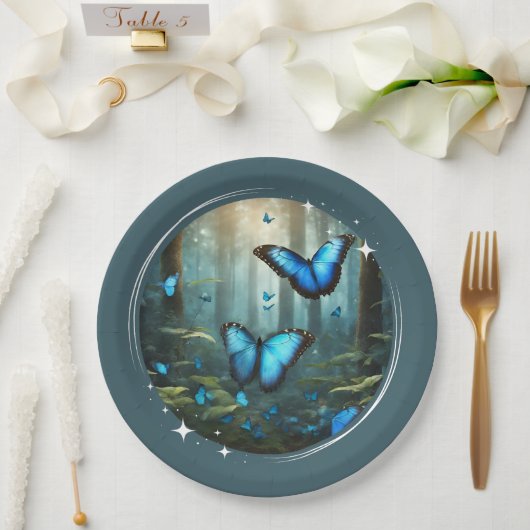 Blue Morpho Paper Bord (Huwelijk)