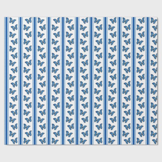 Blue Morpho Stripe Cadeaupapier (Vlak)