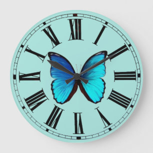 Blue Morpho Wall Clock Grote Klok