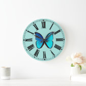Blue Morpho Wall Clock Grote Klok (Huis)