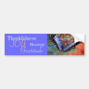 Blue Morpho Waterverf Gratitude Bumpersticker