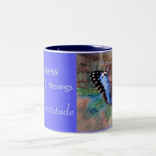 Blue Morpho Waterverf Gratitude Mok (Center)