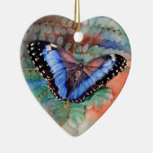 Blue Morpho Waterverf Keramisch Ornament (Rechts)