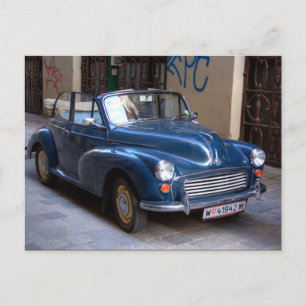 Blue Morris Minor Convertible Tourer Briefkaart